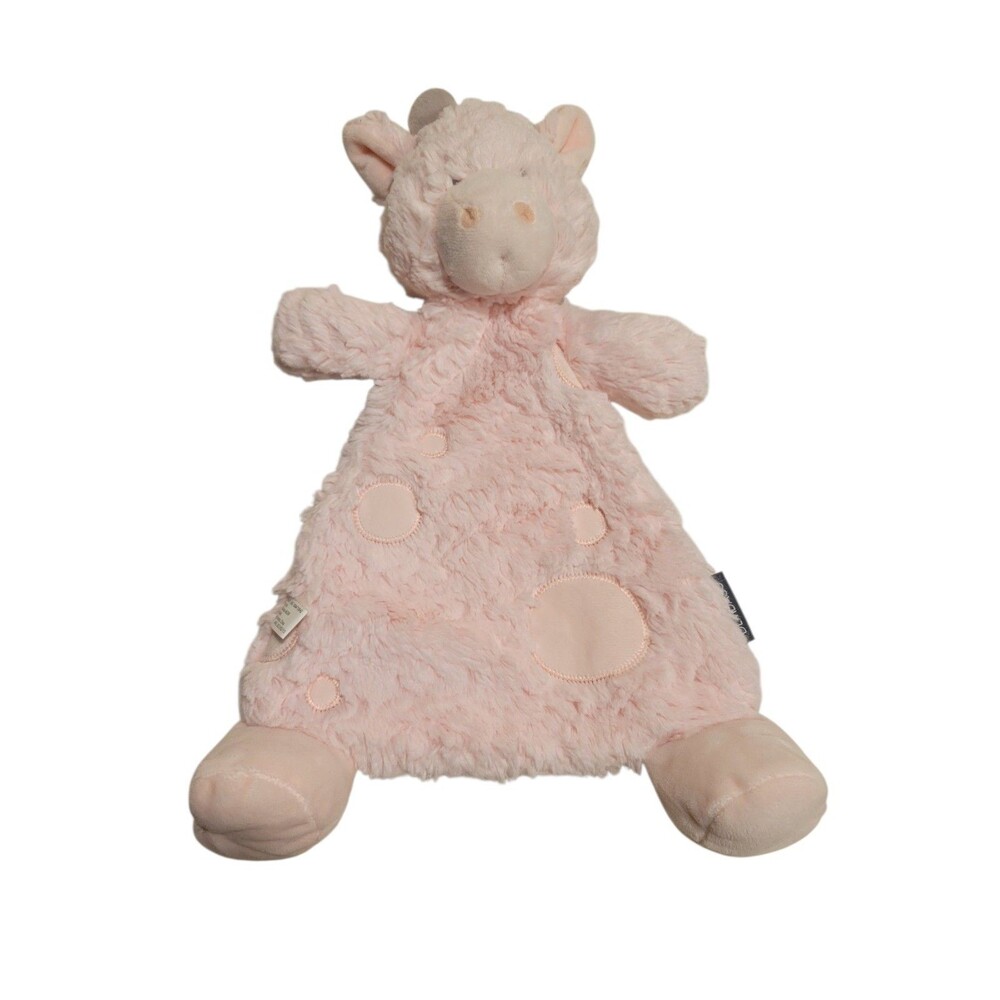 2023 Demdaco Pink Giraffe Lovey Rattle Plush Flat So Soft 14" Baby Toy